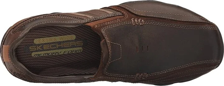 SKECHERS Classic Fit Diameter - Zinroy Men's Shoes Dark Brown Leather : 7 D - Medium - Image 3