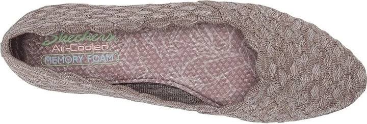 SKECHERS Cleo - Honeycomb Women's Flat Shoes Dark Taupe : 5 B - Medium, Textile - Image 3