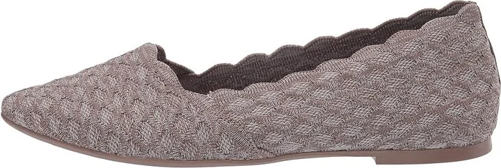 SKECHERS Cleo - Honeycomb Women's Flat Shoes Dark Taupe : 5 B - Medium, Textile - Image 7