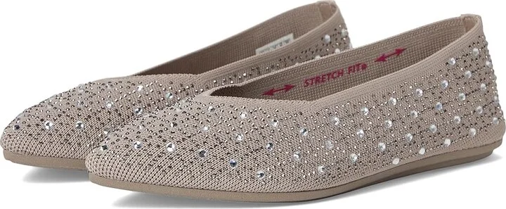 SKECHERS Cleo Point - Gleam n Glow Women's Shoes Taupe : 9.5 B - Medium, Synthetic