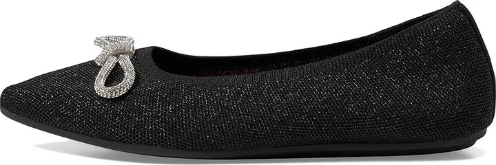 SKECHERS Cleo Point - Glitzy Haze Women's Flat Shoes Black : 6 B - Medium, Suede - Image 6