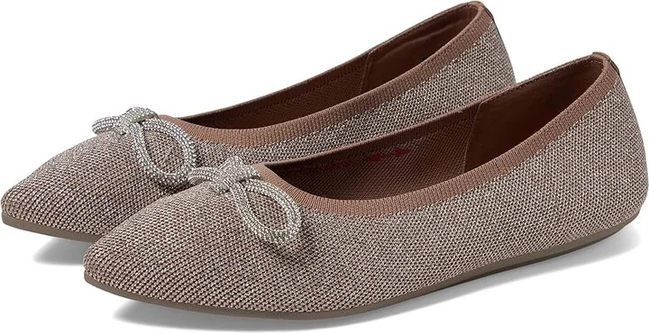 SKECHERS Cleo Point - Glitzy Haze Women's Flat Shoes Mocha : 7.5 B - Medium, Suede