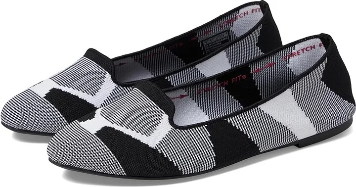 SKECHERS Cleo Sherlock Women's Shoes Black/White : 5 B - Medium, Textile