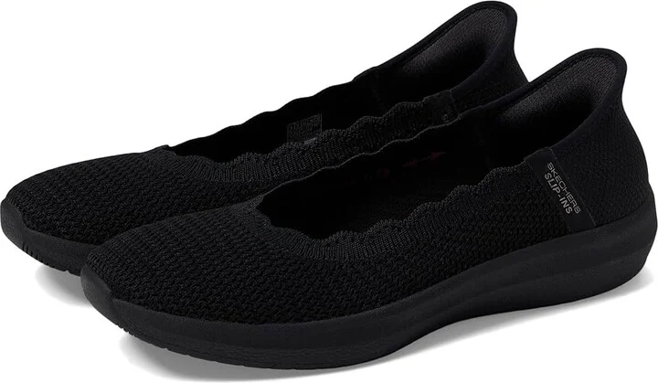 SKECHERS Cleo - Swift Hands Free Slip-Ins Women's Flat Shoes Black : 5 B - Medium