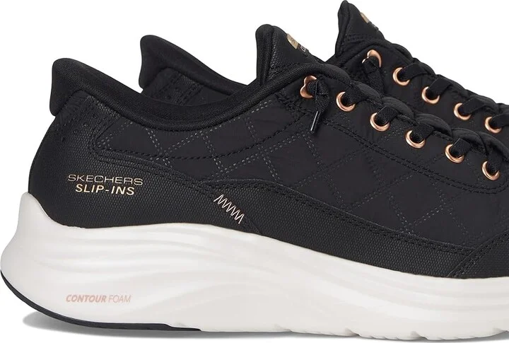 SKECHERS Contour Foam - Cozy Fit Golden Hour Hands Free Slip-Ins Women's Shoes Black Rose Gold : 9 B - Medium, Textile - Image 7