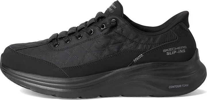 SKECHERS Contour Foam Cozy Fit Hands Free Slip-In Men's Shoes Black/Black : 8 EE - Wide, Textile - Image 6