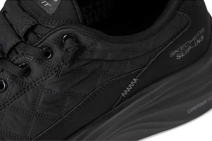 SKECHERS Contour Foam Cozy Fit Hands Free Slip-In Men's Shoes Black/Black : 8 EE - Wide, Textile - Image 7