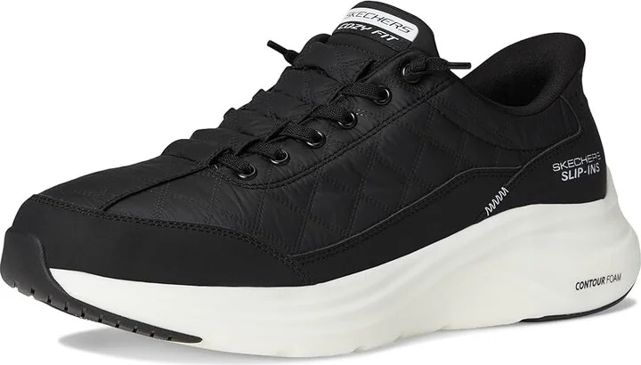 SKECHERS Contour Foam Cozy Fit Hands Free Slip-In Men's Shoes Black/White : 9 EE - Wide, Textile - Image 5