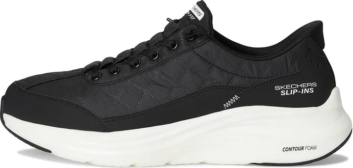 SKECHERS Contour Foam Cozy Fit Hands Free Slip-In Men's Shoes Black/White : 9 EE - Wide, Textile - Image 6