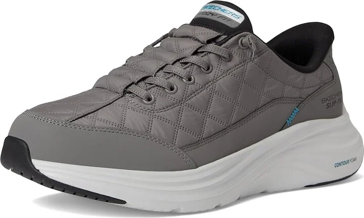 SKECHERS Contour Foam Cozy Fit Hands Free Slip-In Men's Shoes Charcoal/Black : 14 D - Medium, Textile - Image 5