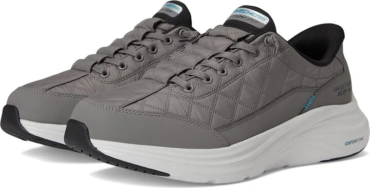 SKECHERS Contour Foam Cozy Fit Hands Free Slip-In Men's Shoes Charcoal/Black : 14 D - Medium, Textile