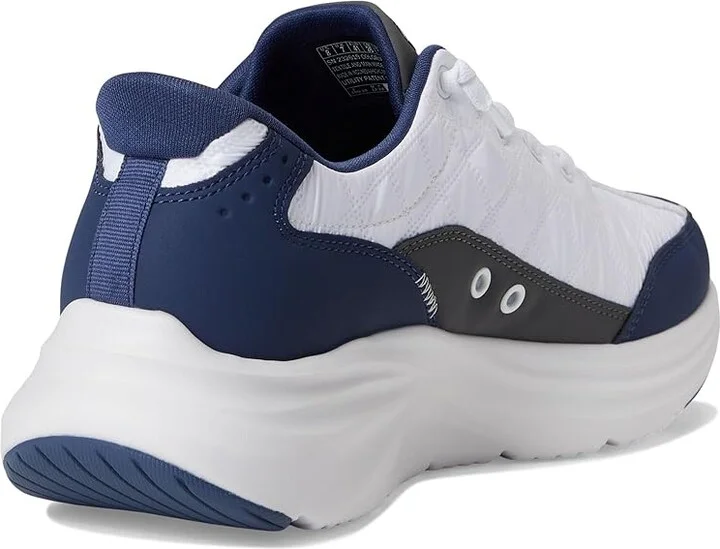 SKECHERS Contour Foam Cozy Fit Hands Free Slip-In Men's Shoes White/Navy : 8 D - Medium, Textile - Image 4