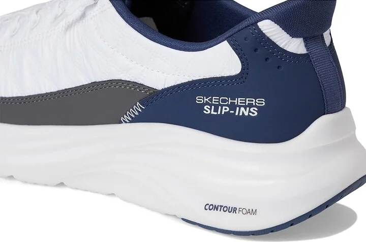 SKECHERS Contour Foam Cozy Fit Hands Free Slip-In Men's Shoes White/Navy : 8 D - Medium, Textile - Image 7