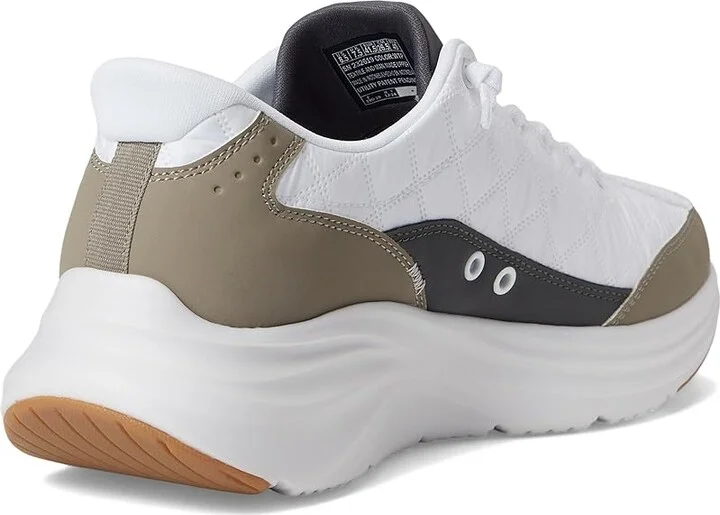 SKECHERS Contour Foam Cozy Fit Hands Free Slip-In Men's Shoes White/Taupe : 6.5 D - Medium, Textile - Image 4