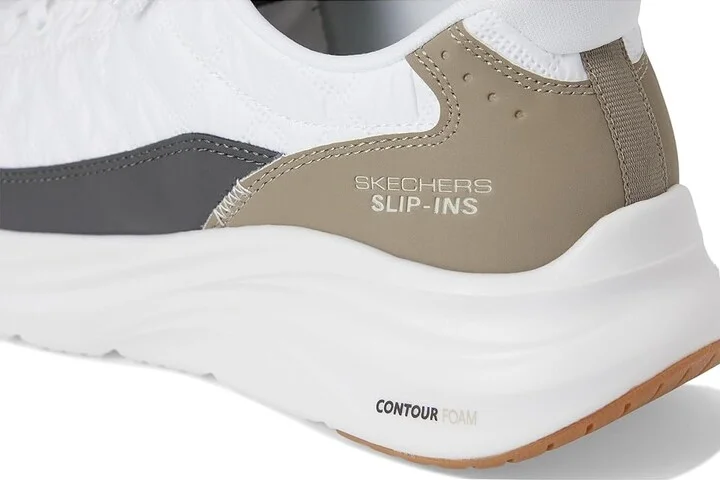 SKECHERS Contour Foam Cozy Fit Hands Free Slip-In Men's Shoes White/Taupe : 6.5 D - Medium, Textile - Image 7