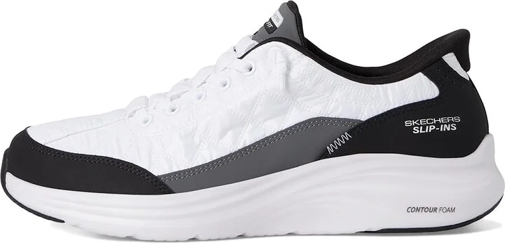 SKECHERS Contour Foam - Cozy Fit Hands Free Slip-Ins Women's Shoes White Black : 5.5 B - Medium, Rubber/Synthetic - Image 6