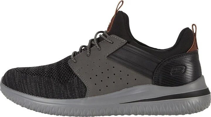 SKECHERS Delson 3.0 - Cicada Men's Shoes Black/Gray : 7.5 D - Medium, Textile/Synthetic - Image 6