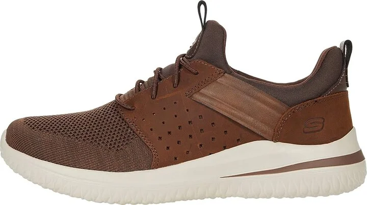 SKECHERS Delson 3.0 - Cicada Men's Shoes Dark Brown : 7 D - Medium, Textile/Synthetic - Image 6