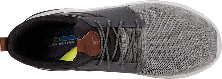 SKECHERS Delson 3.0 - Cicada Men's Shoes Gray/Black : 7.5 D - Medium, Textile/Synthetic - Image 2
