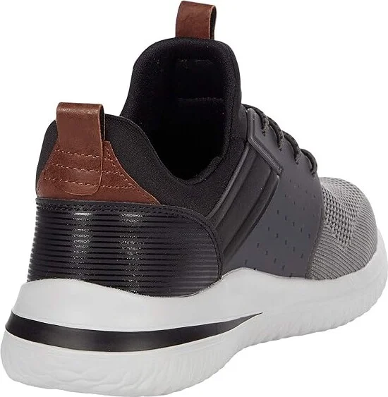 SKECHERS Delson 3.0 - Cicada Men's Shoes Gray/Black : 7.5 D - Medium, Textile/Synthetic - Image 4