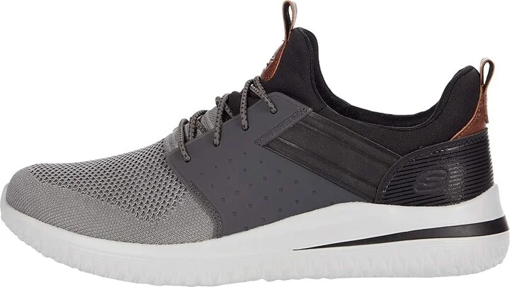 SKECHERS Delson 3.0 - Cicada Men's Shoes Gray/Black : 7.5 D - Medium, Textile/Synthetic - Image 6