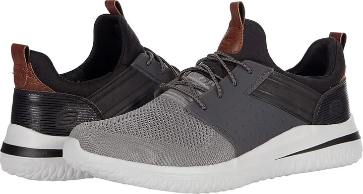 SKECHERS Delson 3.0 - Cicada Men's Shoes Gray/Black : 7.5 D - Medium, Textile/Synthetic
