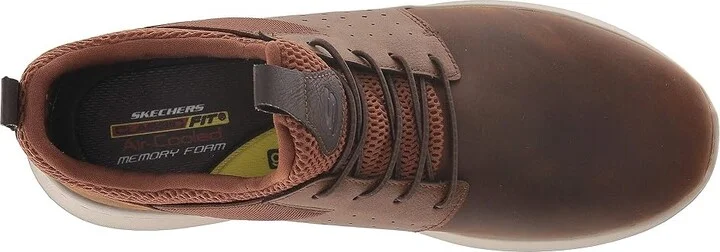 SKECHERS Delson - Axton Men's Lace up casual Shoes Dark Brown : 8 D - Medium, Leather - Image 3