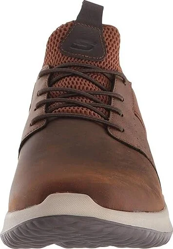 SKECHERS Delson - Axton Men's Lace up casual Shoes Dark Brown : 8 D - Medium, Leather - Image 6