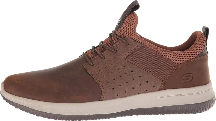 SKECHERS Delson - Axton Men's Lace up casual Shoes Dark Brown : 8 D - Medium, Leather - Image 7