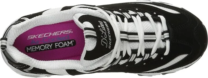 SKECHERS D'Lites - Biggest Fan Women's Shoes Black/White : 5 B - Medium, Synthetic - Image 3
