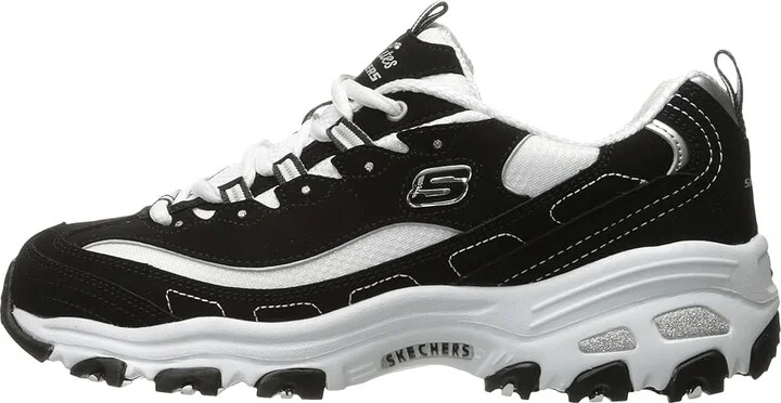 SKECHERS D'Lites - Biggest Fan Women's Shoes Black/White : 5 B - Medium, Synthetic - Image 7