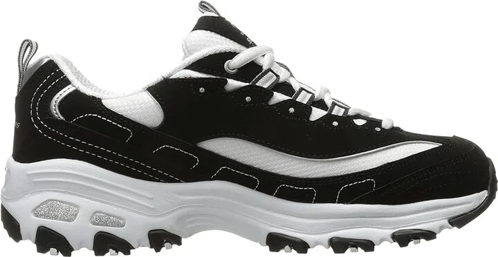 SKECHERS D'Lites - Biggest Fan Women's Shoes Black/White : 5 B - Medium, Synthetic - Image 8