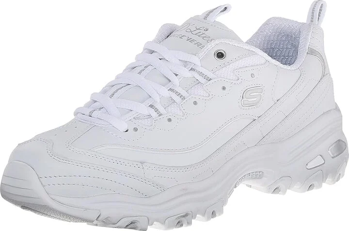 SKECHERS D'Lites - Fresh Start Women's Lace up casual Shoes White : 6.5 B - Medium, Leather/Synthetic - Image 2