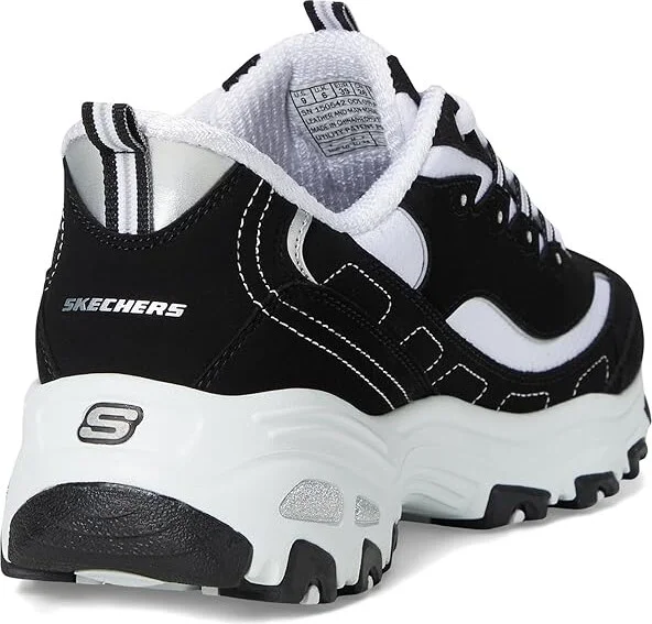 SKECHERS D'Lites Hands Free Slip-INS Women's Shoes Black White : 5 B - Medium, Rubber - Image 4