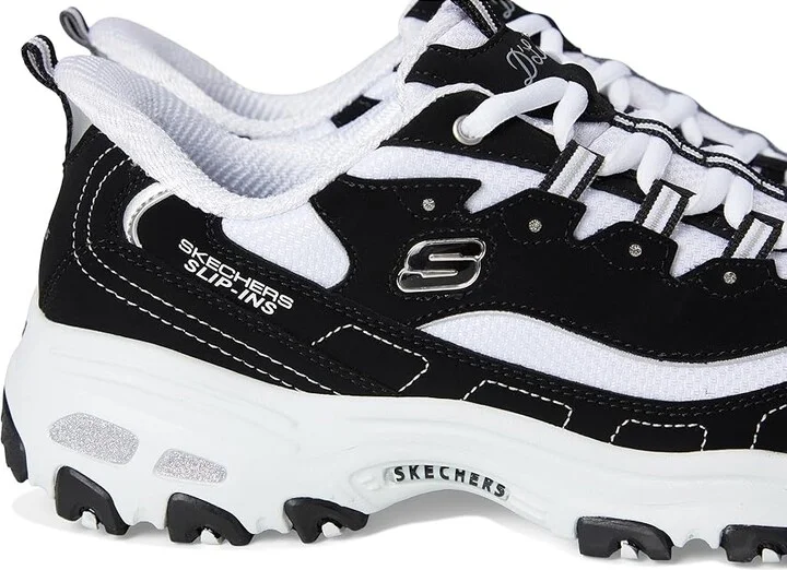 SKECHERS D'Lites Hands Free Slip-INS Women's Shoes Black White : 5 B - Medium, Rubber - Image 7