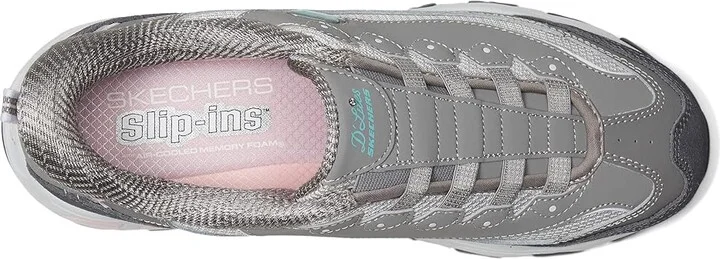 SKECHERS D'Lites Hands Free Slip-INS Women's Shoes Grey Light Pink : 5.5 B - Medium, Rubber - Image 2