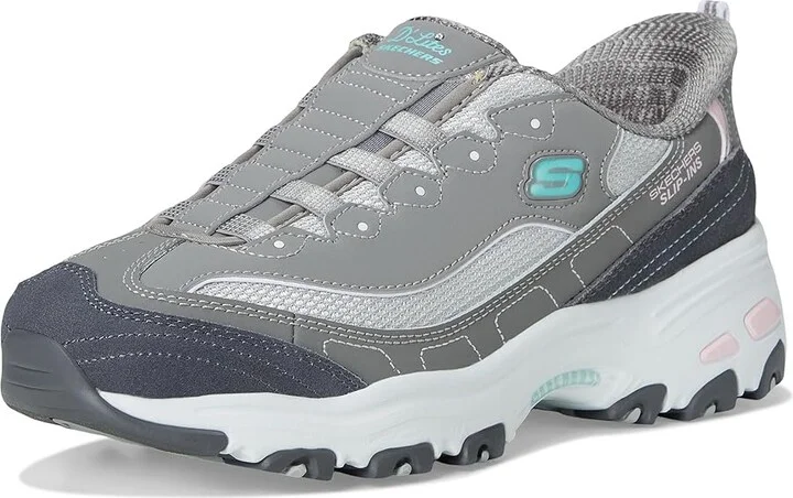 SKECHERS D'Lites Hands Free Slip-INS Women's Shoes Grey Light Pink : 5.5 B - Medium, Rubber - Image 5
