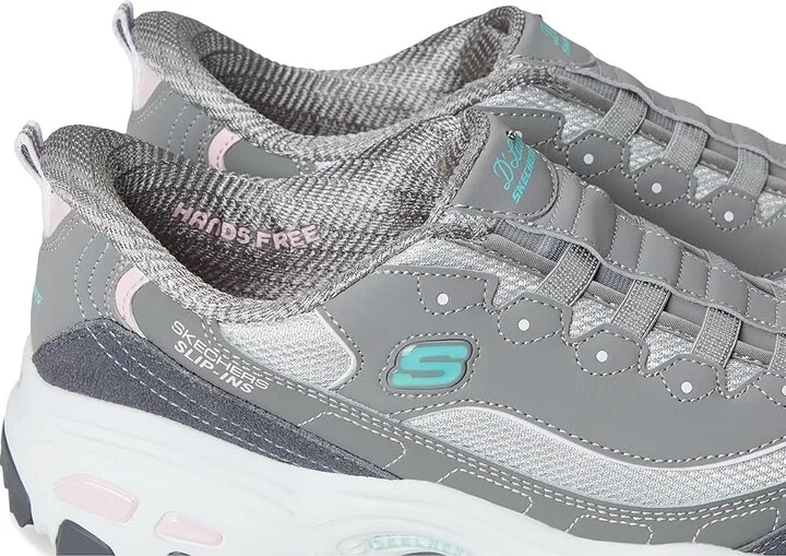 SKECHERS D'Lites Hands Free Slip-INS Women's Shoes Grey Light Pink : 5.5 B - Medium, Rubber - Image 7