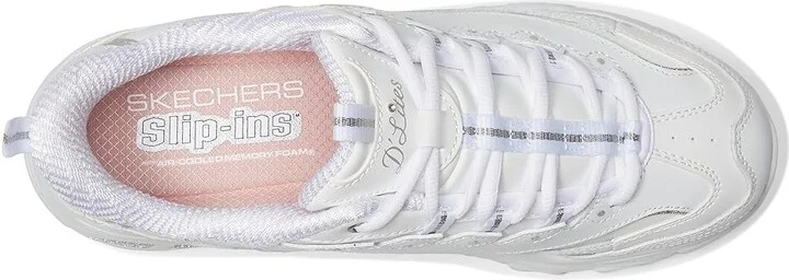 SKECHERS D'Lites Hands Free Slip-INS Women's Shoes White Silver : 13 B - Medium, Rubber - Image 2