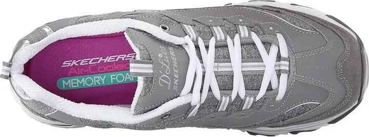 SKECHERS D'Lites - Me Time Women's Lace up casual Shoes Gray : 5.5 C - Wide, Leather/Synthetic - Image 3