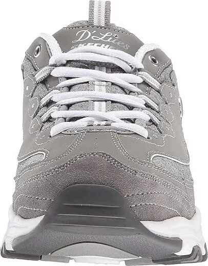 SKECHERS D'Lites - Me Time Women's Lace up casual Shoes Gray : 5.5 C - Wide, Leather/Synthetic - Image 6