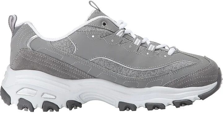 SKECHERS D'Lites - Me Time Women's Lace up casual Shoes Gray : 5.5 C - Wide, Leather/Synthetic - Image 8