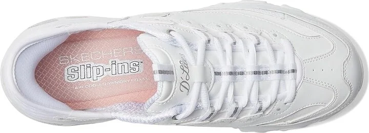 SKECHERS D'Lites New Scene Hands Free Slip - Ins Women's Shoes White Silver : 5.5 B - Medium, Leather - Image 2