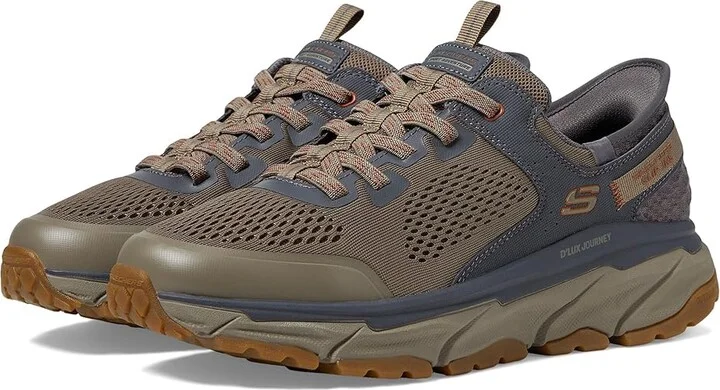 SKECHERS D'Lux Journey Hands Free Slip-In Sneaker Men's Shoes Tan/Charcoal : 7 D - Medium