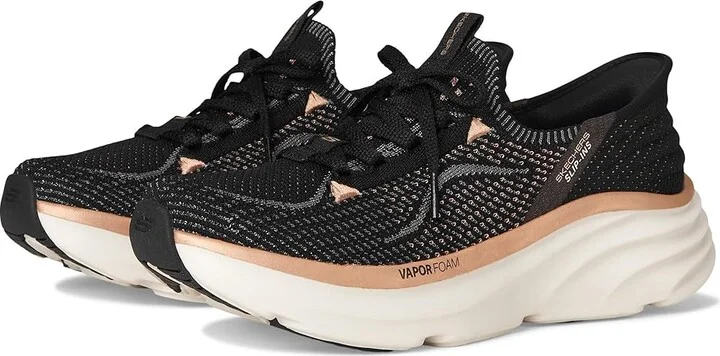 SKECHERS D'Lux Vapor Hands Free Slip-INS Women's Shoes Black Rose Gold : 7 B - Medium
