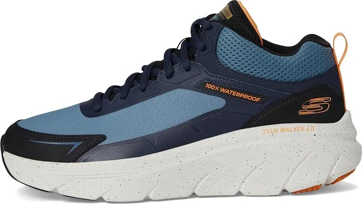 SKECHERS D'Lux Walker 2.0 Grailo Waterproof Men's Shoes Blue/Orange : 9 4E - Extra Wide, Synthetic - Image 6