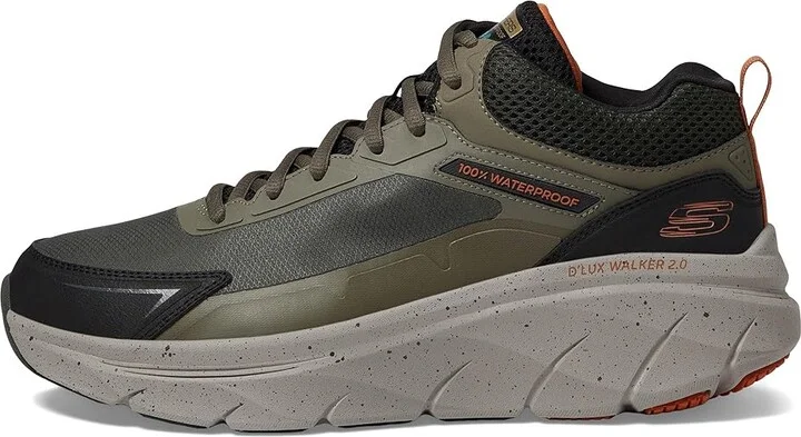 SKECHERS D'Lux Walker 2.0 Grailo Waterproof Men's Shoes Olive/Orange : 8 4E - Extra Wide, Lace/Mesh/Synthetic - Image 6