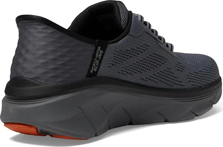 SKECHERS D'Lux Walker 2.0 Rezinate Hands Free Slip-In Men's Shoes Charcoal/Orange : 7.5 D - Medium - Image 4
