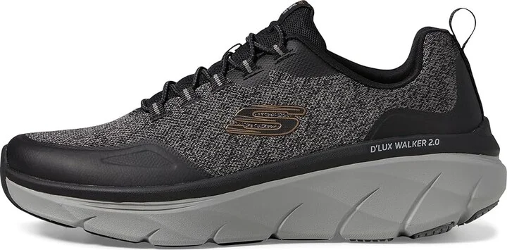 SKECHERS D'Lux Walker 2.0 Steadyway Men's Shoes Black/Charcoal : 8.5 D - Medium - Image 6