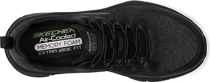 SKECHERS D'Lux Walker 2.0 Steadyway Men's Shoes Black/Charcoal : 8.5 D - Medium - Image 7